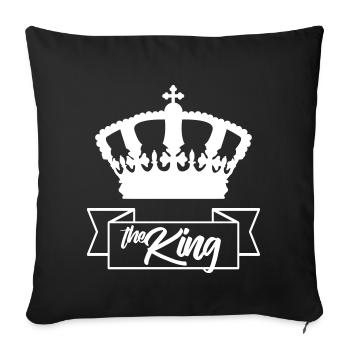 The King König Krone Crown - Housse de coussin décorative 45 x 45 cm - noir - Devant