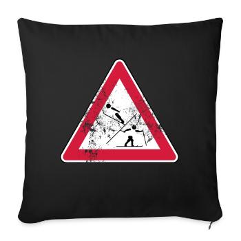 Achtung, nordische Kombinierer! (used) - Housse de coussin décorative 45 x 45 cm - noir - Devant