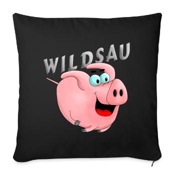 Wildsau - Sofakissenbezug 45 x 45 cm - Schwarz - Vorne