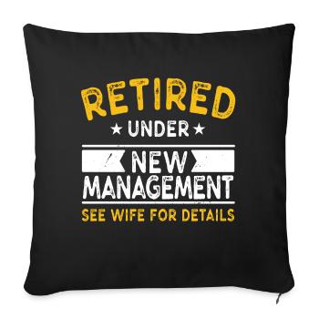 Retirement Retired funny saying Grandpa - Sofa pillowcase 17,3'' x 17,3'' (45 x 45 cm) - black - Front