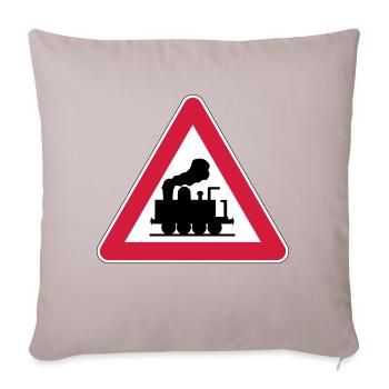 Caution Railway - Sofa pillowcase 17,3'' x 17,3'' (45 x 45 cm) - light taupe - Front