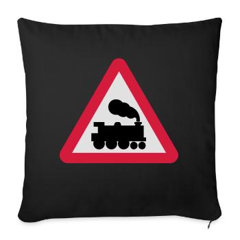 Trains - Sofa pillowcase 17,3'' x 17,3'' (45 x 45 cm) - black - Front