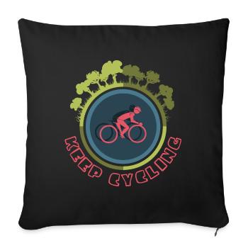 Cycling Icon Forest Nature Icon Logo - Sofa pillowcase 17,3'' x 17,3'' (45 x 45 cm) - black - Front