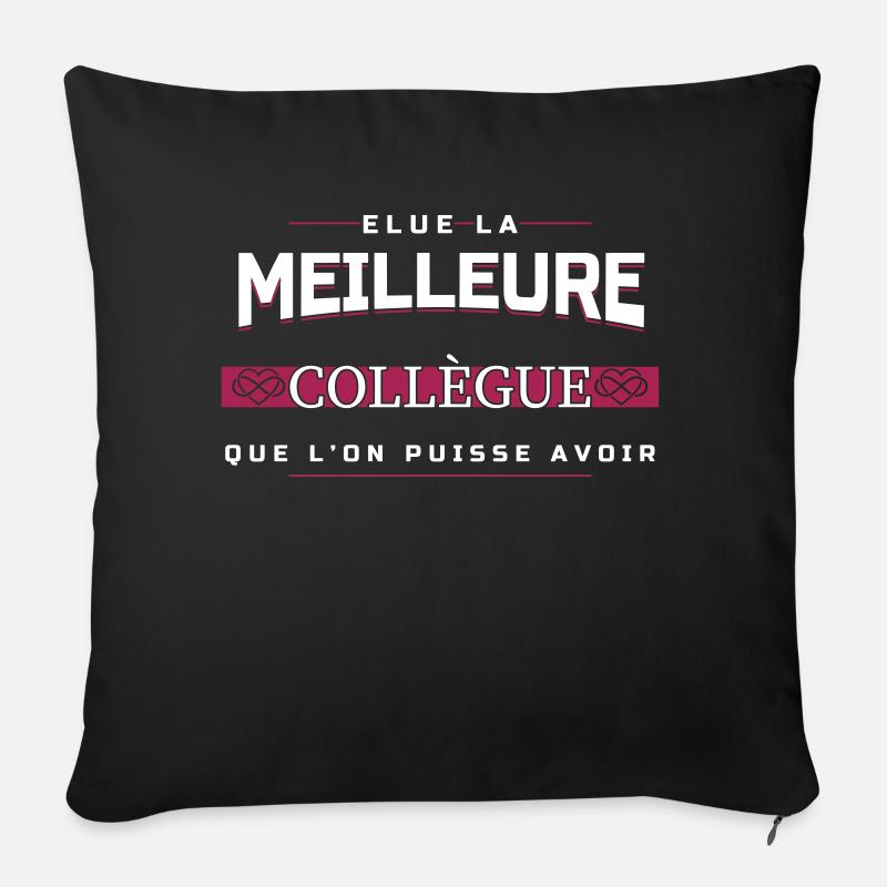 meilleure collegue - Housse de coussin décorative 45 x 45 cm - noir