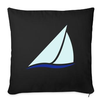 Sailing Boat Logo - Sofa pillowcase 17,3'' x 17,3'' (45 x 45 cm) - black - Front