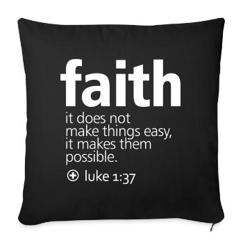 Faith - Sofa pillowcase 17,3'' x 17,3'' (45 x 45 cm) - black - Front