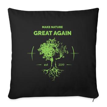 Make Nature Great Again Climate Protection Nature Arbres - Housse de coussin décorative 45 x 45 cm - noir - Devant