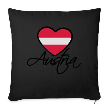 Austria Love Heart - Housse de coussin décorative 45 x 45 cm - noir - Devant