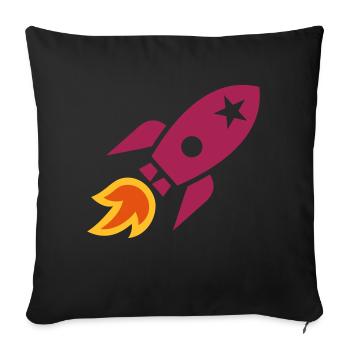 Fusée - Housse de coussin décorative 45 x 45 cm - noir - Devant