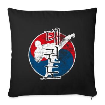 Arts martiaux de teakwondo arts martiaux - Housse de coussin décorative 45 x 45 cm - noir - Devant