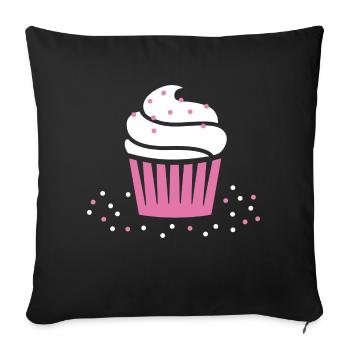Cupcake - Sofa pillowcase 17,3'' x 17,3'' (45 x 45 cm) - black - Front