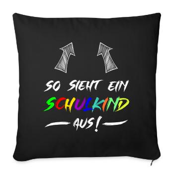This is what a schoolchild looks like - Sofa pillowcase 17,3'' x 17,3'' (45 x 45 cm) - black - Front