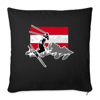 Austria Ski Alpine - Sofakissenbezug 45 x 45 cm - Schwarz - Vorne