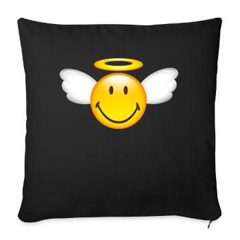 Smiley Glossy Angel - Sofa pillowcase 17,3'' x 17,3'' (45 x 45 cm) - black - Front