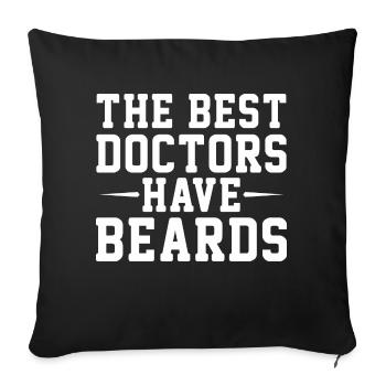 MEILLEURS MÉDECINS ONT DES BARBES - Housse de coussin décorative 45 x 45 cm - noir - Devant