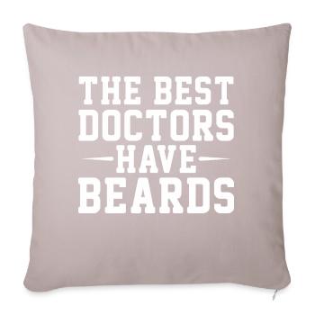 MEILLEURS MÉDECINS ONT DES BARBES - Housse de coussin décorative 45 x 45 cm - taupe clair - Devant