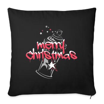 graffiti xmas weihnachten spray dose hip hop - Sofakissenbezug 45 x 45 cm - Schwarz - Vorne