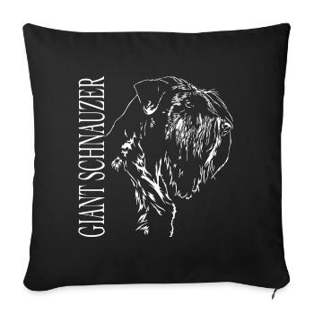 GIANT SCHNAUZER Portrait de chien Chiens Wilsigns - Housse de coussin décorative 45 x 45 cm - noir - Devant