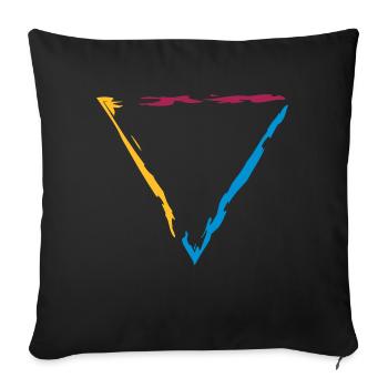 bordure colorée triangle bordure décorative cool des - Housse de coussin décorative 45 x 45 cm - noir - Devant