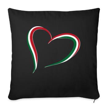 drapeau coeur italie - Housse de coussin décorative 45 x 45 cm - noir - Devant