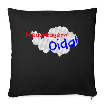 Niederbayern Oida - Sofakissenbezug 45 x 45 cm - Schwarz - Vorne