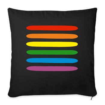 Regenbogen - Sofakissenbezug 45 x 45 cm - Schwarz - Vorne