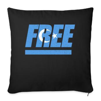 Ouïghours libres Turkestan oriental - Housse de coussin décorative 45 x 45 cm - noir - Devant