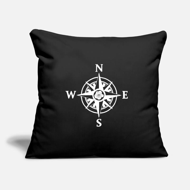 Compass rose (white) Sofa pillowcase 17,3'' x 17,3'' (45 x 45 cm)