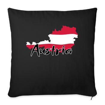 Austria - Sofa pillowcase 17,3'' x 17,3'' (45 x 45 cm) - black - Front