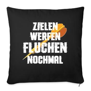 Dartpfeil Dartshirt Dartoutfit Dartmeisterschaft - Sofakissenbezug 45 x 45 cm - Schwarz - Vorne
