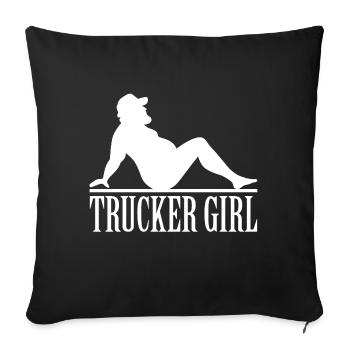 Trucker Girl / Trucker Boy. Sexy pin up boy, man. - Sofa pillowcase 17,3'' x 17,3'' (45 x 45 cm) - black - Front