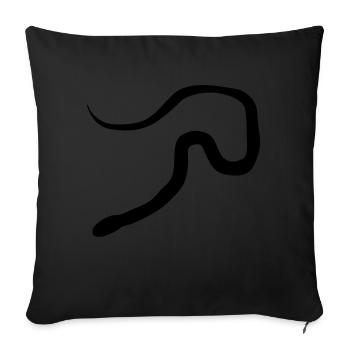 schlange silhouette - Sofakissenbezug 45 x 45 cm - Schwarz - Vorne