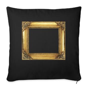 🖼️ Decorated Golden Picture Frame - Sofa pillowcase 17,3'' x 17,3'' (45 x 45 cm) - black - Front