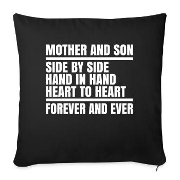 Fils maman enfant beau-fils fils adoptif cadeau - Housse de coussin décorative 45 x 45 cm - noir - Devant