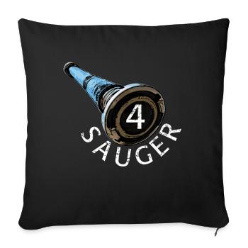 Conception compétition incendie - 4 ventouses - Housse de coussin décorative 45 x 45 cm - noir - Devant