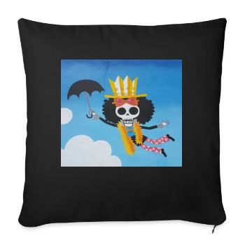 one piece Brook Skelet Anime Sky sky clouds dead - Sofa pillowcase 17,3'' x 17,3'' (45 x 45 cm) - black - Front