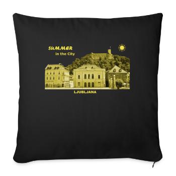 Summer Ljubljana Slovenia capital city castle - Sofa pillowcase 17,3'' x 17,3'' (45 x 45 cm) - black - Front