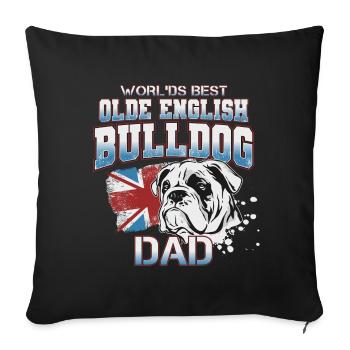 English Bulldog Papa Bulldog Daddy Gift - Sofa pillowcase 17,3'' x 17,3'' (45 x 45 cm) - black - Front