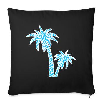 Tropic Wave Abstract Palm Design - Sofa pillowcase 17,3'' x 17,3'' (45 x 45 cm) - black - Front