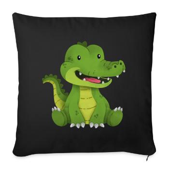 crocodile - Housse de coussin décorative 45 x 45 cm - noir - Devant