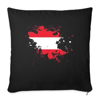 Drapeau de l'Autriche comme une touche de couleur - Housse de coussin décorative 45 x 45 cm - noir - Devant