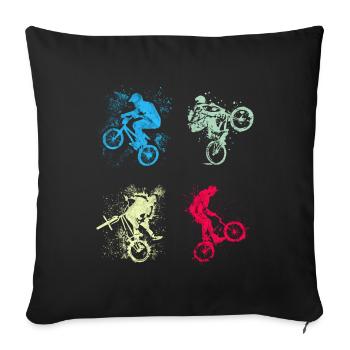BMX / Bmx / bmx / gift idea / birthday - Sofa pillowcase 17,3'' x 17,3'' (45 x 45 cm) - black - Front