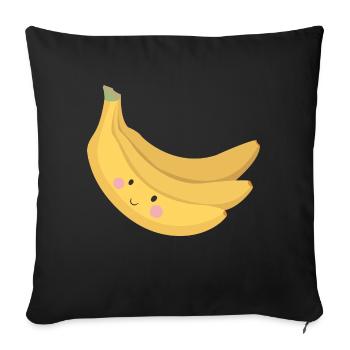 banane - Housse de coussin décorative 45 x 45 cm - noir - Devant