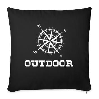 Voyage en plein air Aventure Nature - Housse de coussin décorative 45 x 45 cm - noir - Devant