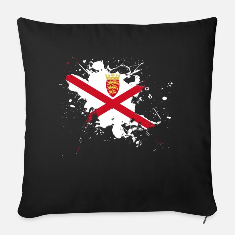 Jersey Flagge als Farbklecks - Sofakissenbezug 45 x 45 cm - Schwarz