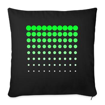 Green dots - Sofa pillowcase 17,3'' x 17,3'' (45 x 45 cm) - black - Front