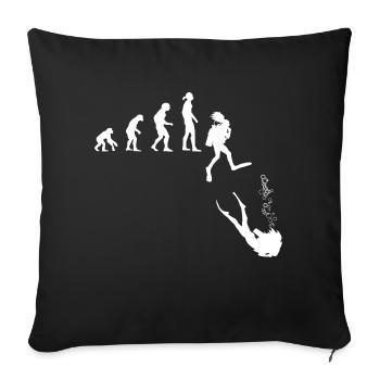 Evolution idea: development of women into divers - Sofa pillowcase 17,3'' x 17,3'' (45 x 45 cm) - black - Front