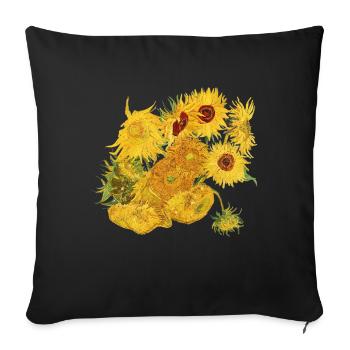Vincent van Gogh Tournesols Tournesols Art Art - Housse de coussin décorative 45 x 45 cm - noir - Devant