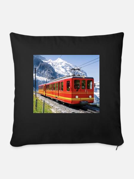Jungfraujoch - Sofakissenbezug 45 x 45 cm - Schwarz
