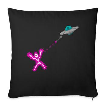 Laser extraterrestre ovni - Housse de coussin décorative 45 x 45 cm - noir - Devant